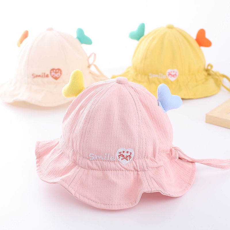 Picture of Baby Fisherman Hat Spring & Fall Thin Adjustable Baby Girl Hat Spring and Summer Princess Cute Boy Sun Hat