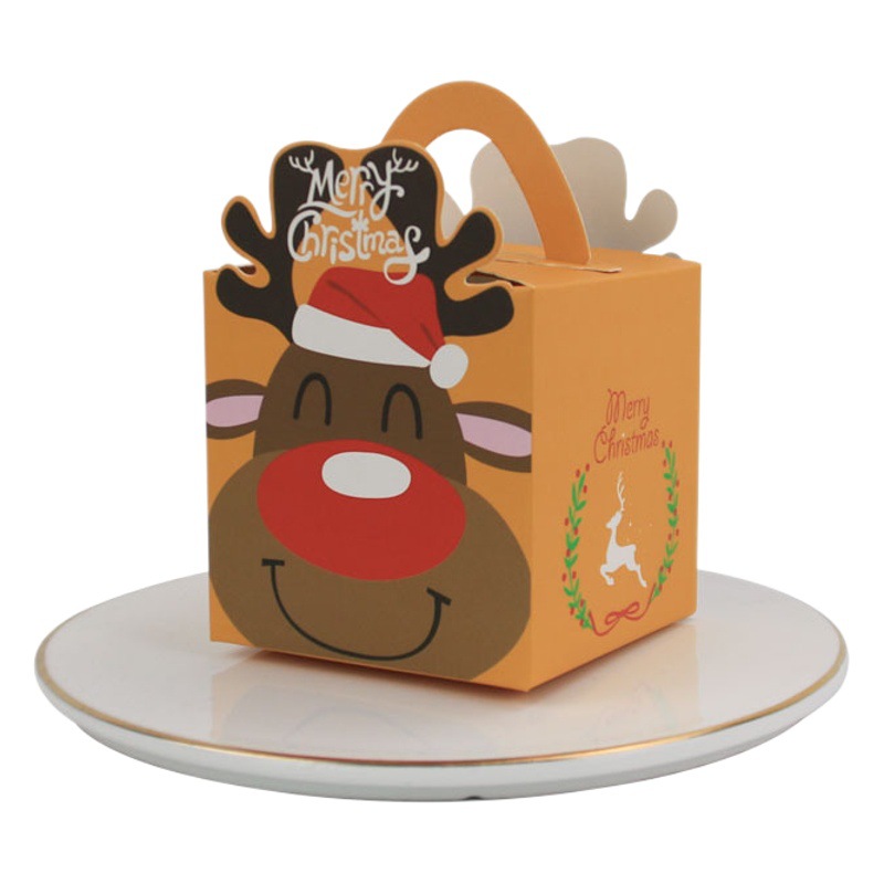 Christmas Square New Cartoon Apple Packaging Box Christmas Eve Candy Box Color Christmas Apple Box 2