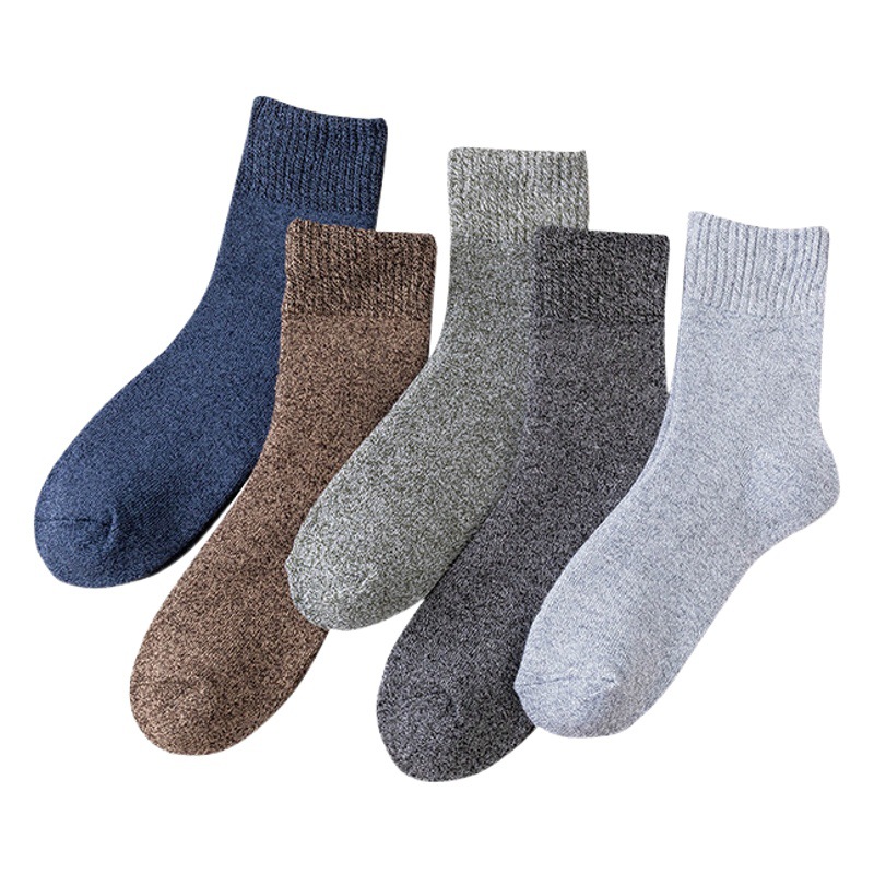 Zhuji factory wholesale socks men's cotton socks thickened Joker tube socks warm casual men's napped Terry socks