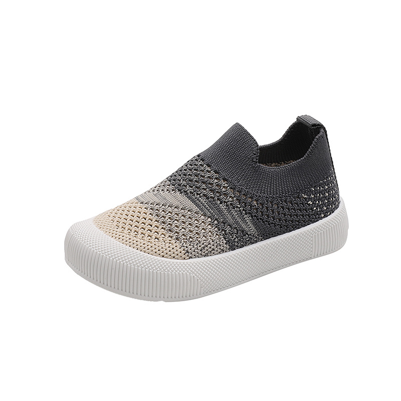 Picture of Contrast Color Middle and Large Children's Shoes Spring and Autumn Breathable Student Shoes Fashionable Casual Shoes Korean Style Boys and Girls Flying Weaving Shoes