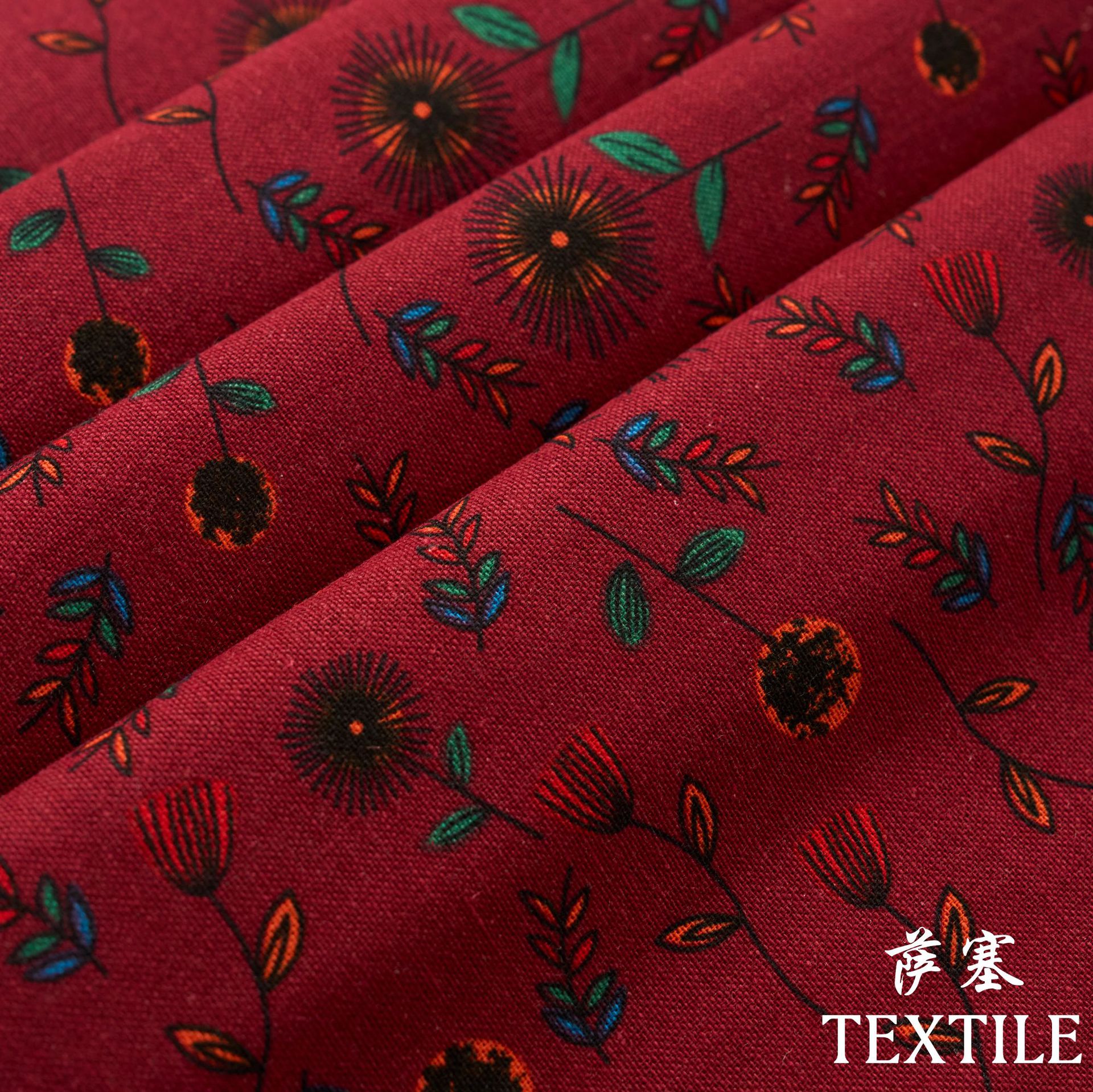 Picture of Cotton and Linen Digital Printing Fabric Printing Fabric Small Floral Cloth Retro Pastoral Clothing Fabric