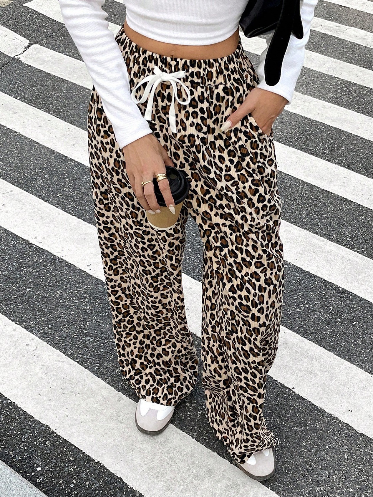 Air conditioning cool pants 2025 new straight casual drape slim and tall mopping floor loose wide legs slim and slim pants women