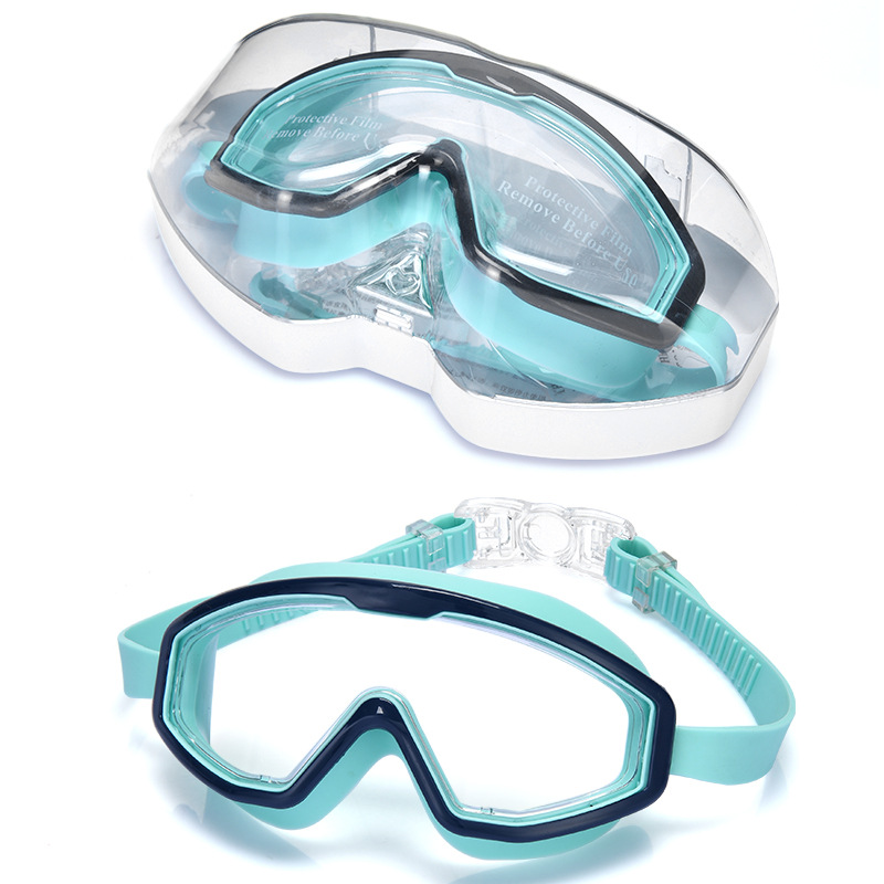 Picture of Cross-Border New Children's Swimming Goggles for Girls, Flat Anti-Fog Large-Frame Swimming Goggles for Boys, Special Equipment for Diving Sports