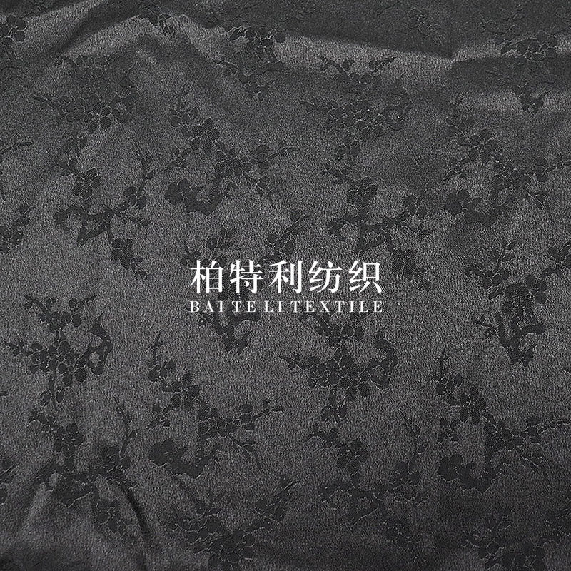 Spring and Summer Jacquard Fabric Branches Plum Blossom Woven Imitation Rayon Glossy Imitation Acetate Fabric Women's Han Dynasty Cheongsam Shirt