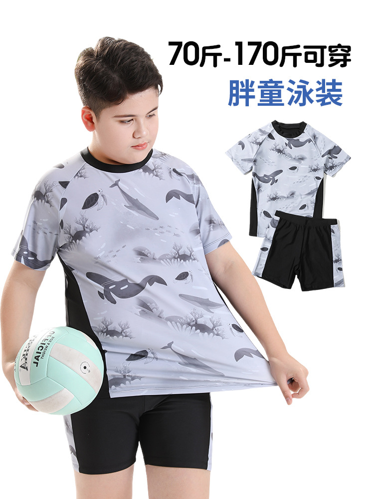 Picture of Children's Swimsuit Boys 2025 New Style Middle and Big Kids Teenager Summer Boys Split Swimsuit Swimsuit Swimsuit suit Trunks