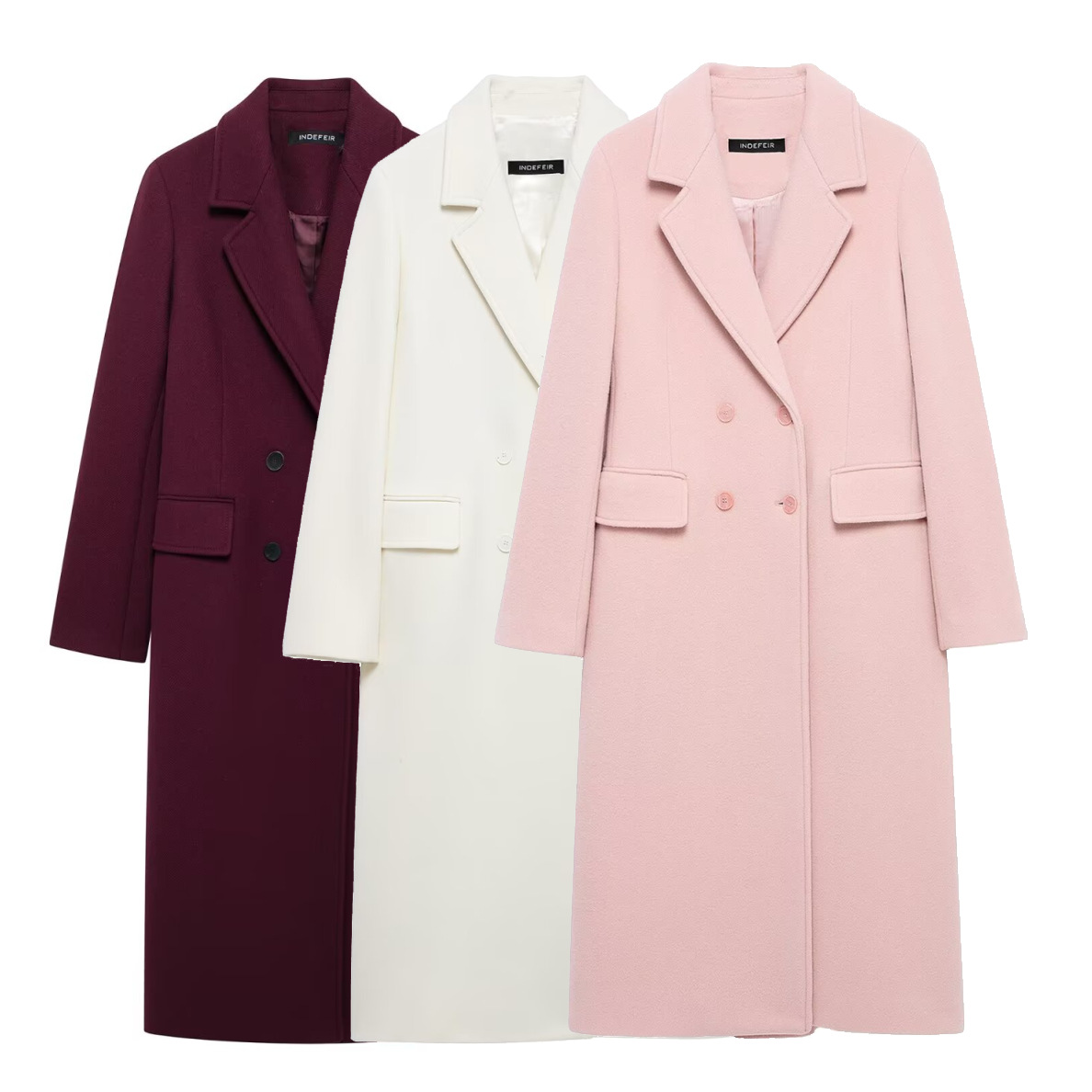 ZA cross-border women's clothing wholesale European and American wind spring and autumn new lapel double-breasted long coat coat 9231756