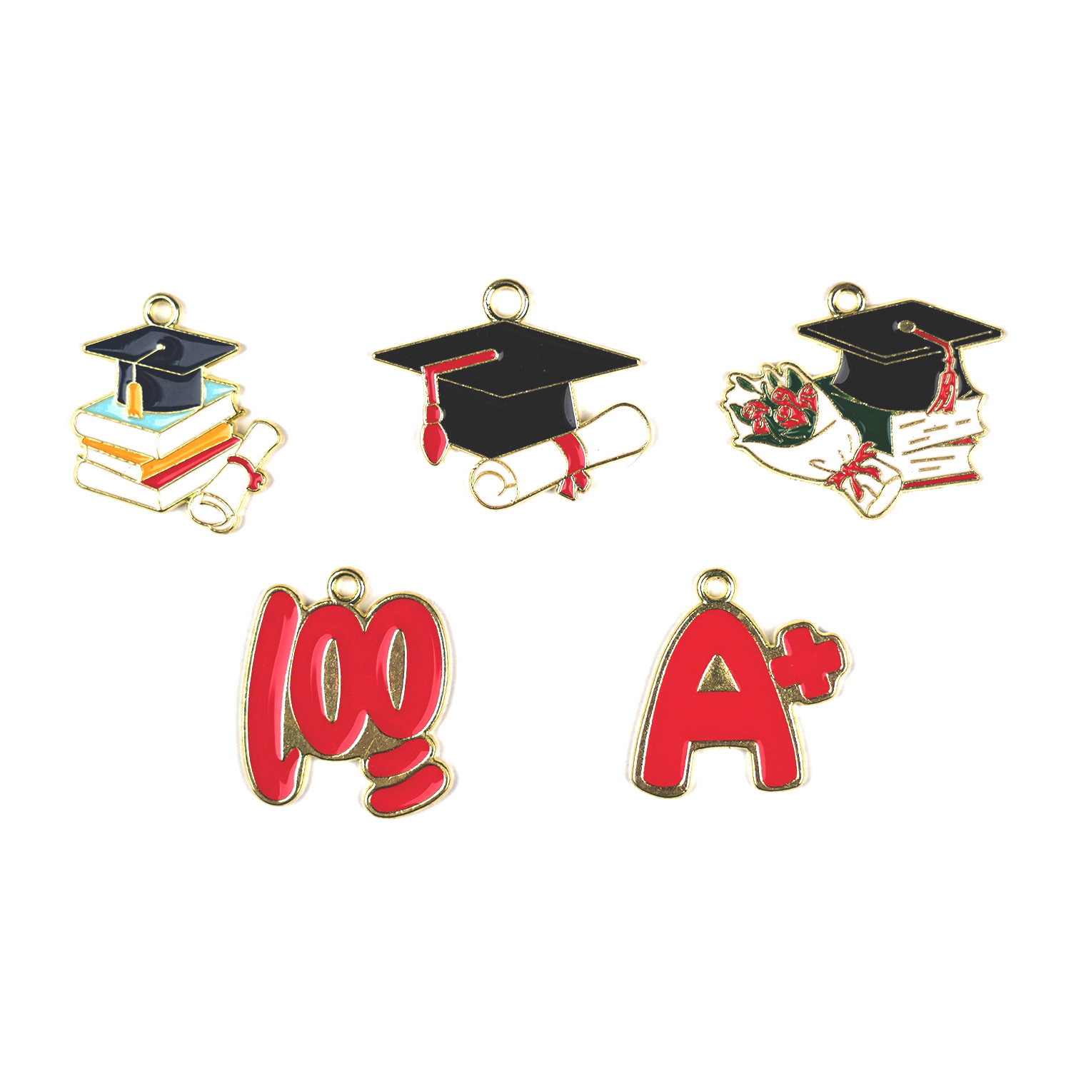 Picture of Exam Full Score A + Doctor Hat Graduation Season College Entrance Examination diy Alloy Jewelry Accessories Hair Accessories Keychain Pendant