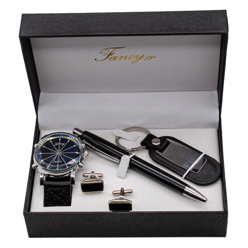 Picture of Cross-Border Small Gifts, High-End Valentine's Day Four-Piece Set, Watch Cufflinks, Pen Keychains, Practical Gift Box Set