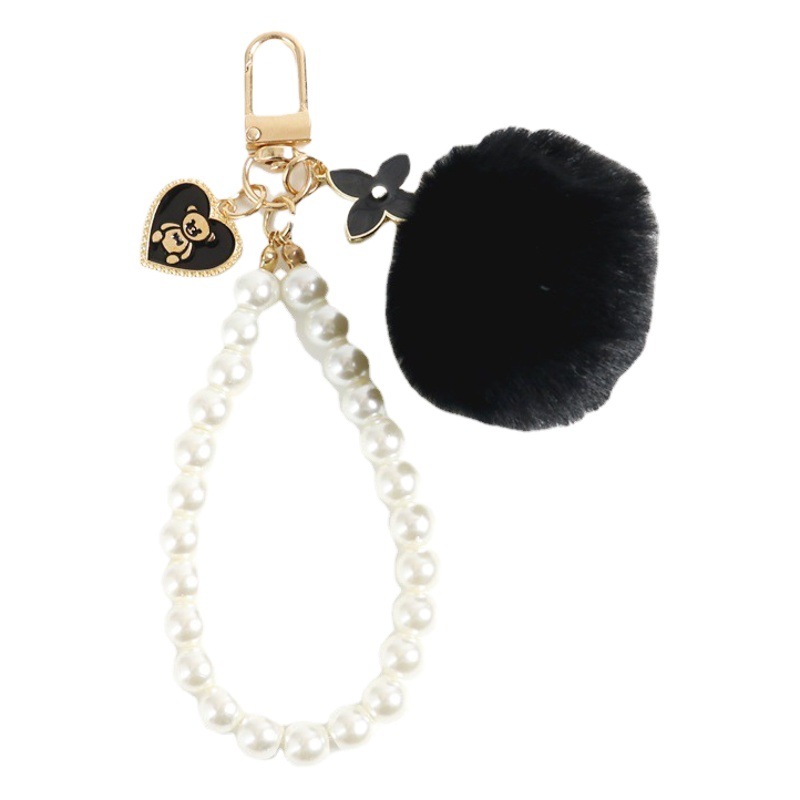 New cute fur ball Pearl bear tag bag pendant plush key chain fur ball car fur pendant