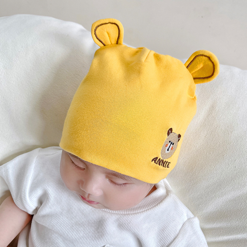 Picture of Katu Bear Infant Hat Spring & Fall 3-6-12 Months Male and Female Baby Pullover Hat Cotton 100-Day Sleeping Hat
