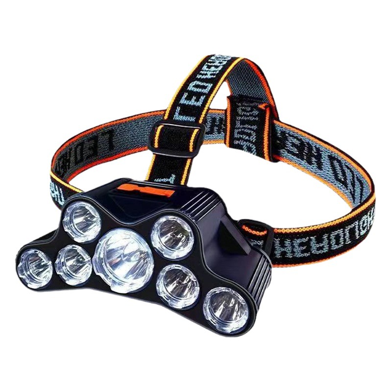 Cross-border new 7 headlamp outdoor rechargeable strong light night fishing lamp miner's lamp long-range portable LED headlamp