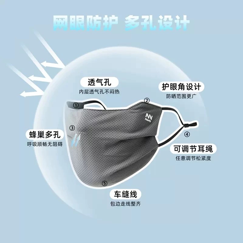 Picture of Summer Sunscreen Mask Men's Outdoor Sports Riding Mask Thin Ice Silk Breathable UV Protection Eye Corner Protection