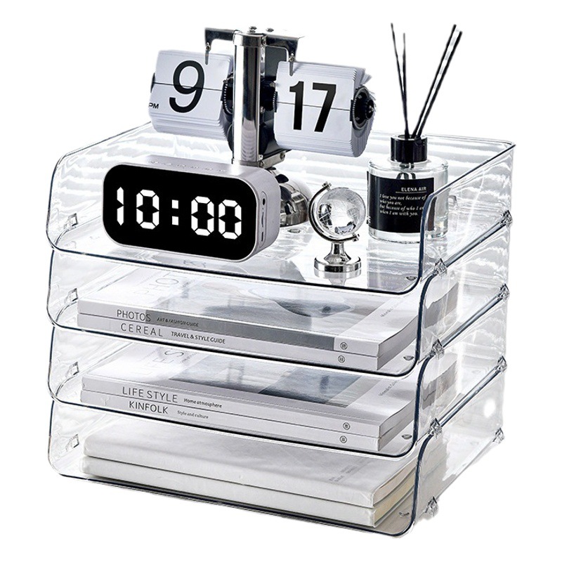 Desktop Storage Rack desk stationery sundries double-layer storage rack office desk storage box student file rack
