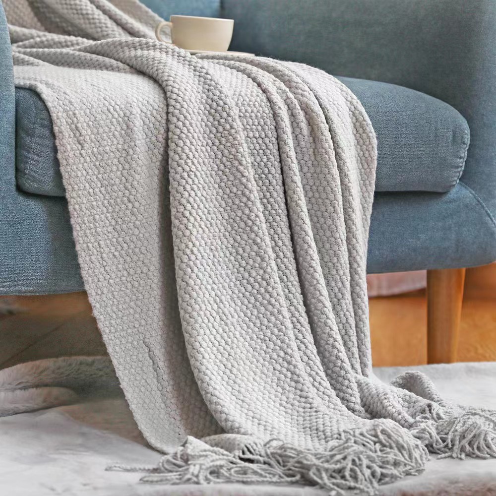 Picture of Advanced Entry Luxury Bean Blanket Autumn and Winter Travel Office Sofa Blanket Nap Shawl Warm Solid Color Aviation Blanket