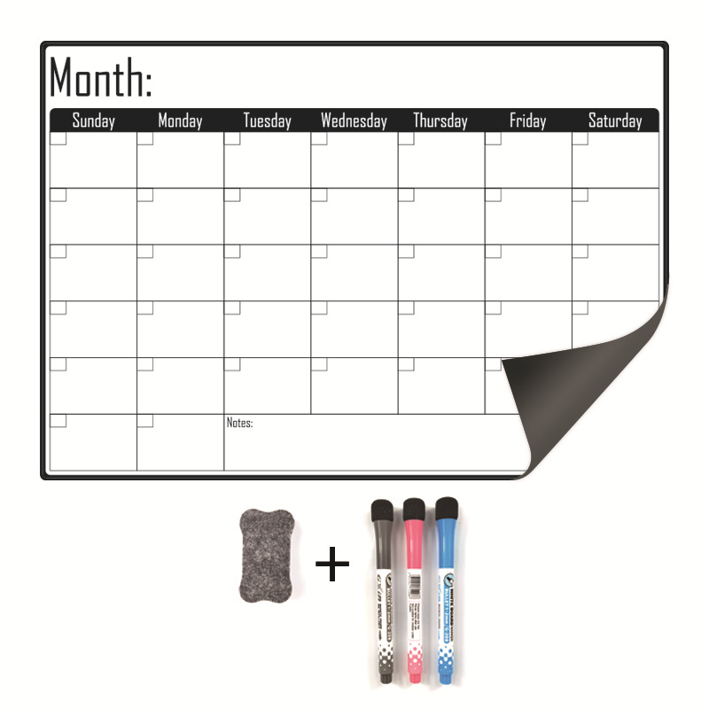 Picture of in stock Whiteboard Erasable Calendar Post suit Weekly Schedule Custom Movable Magnetic Message Board Refrigerator Sticker