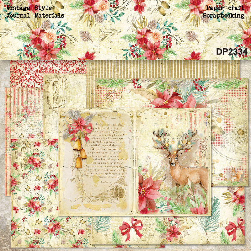 A5 single-sided pattern paper DIY album scrapbook Journal material paper card making background paper DP2334