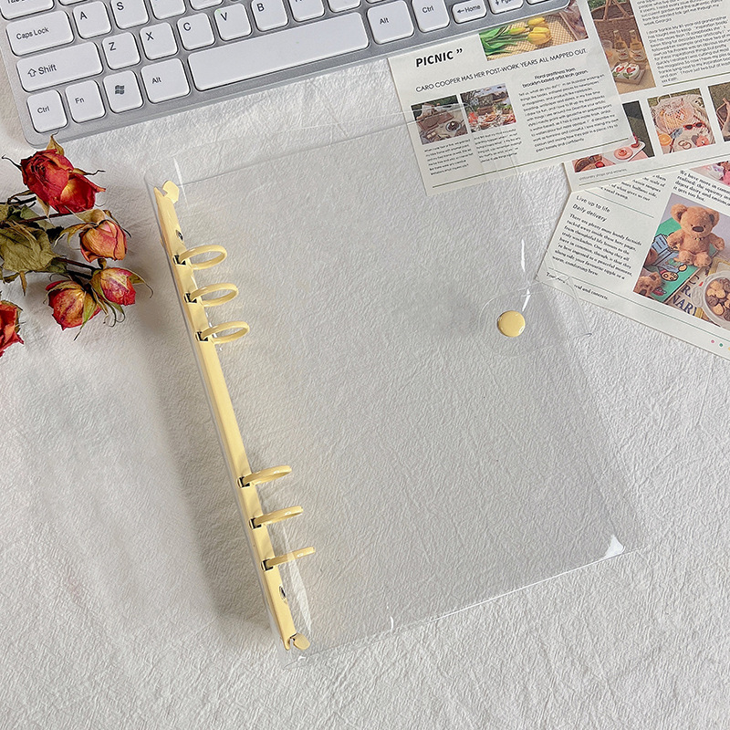 Picture of Ready-Made Pvc Transparent Binder Cover, Portable Travel Binder Set, Student Planner Notebook Binder Cover