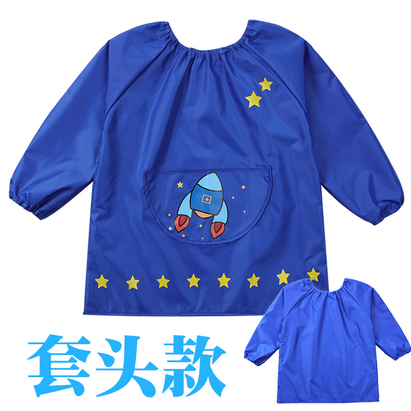 Picture of Cross-border supply of children playing sand clothing anti-dress baby eating clothes cartoon cover baby Four Seasons waterproof blouse painting
