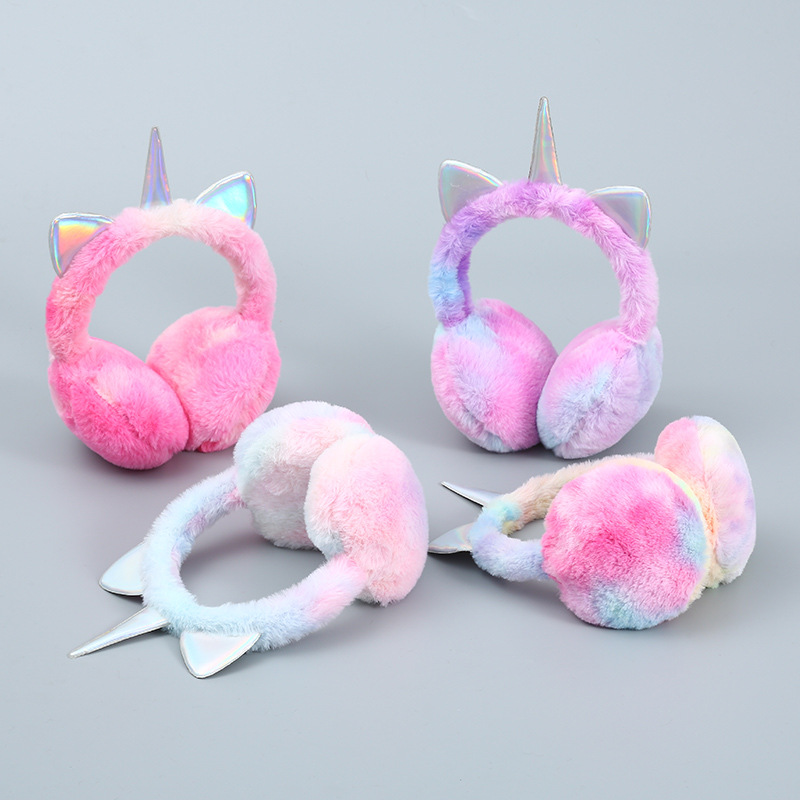 Winter unicorn earmuffs warm earmuffs sequin earmuffs cute earmuffs warm cold-proof plush earmuffs cross-border