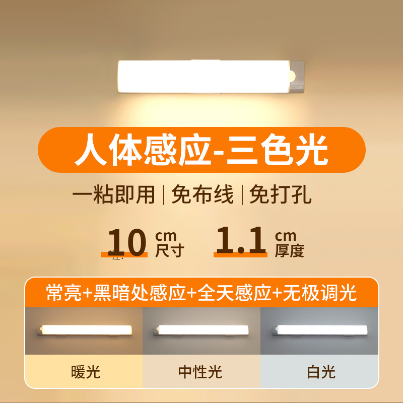 Picture of Led Human Body Sensor Lamp Wireless Magnetic Wine Cabinet Wardrobe Charging Strip Smart Cabinet Night Light Factory Cross-Border