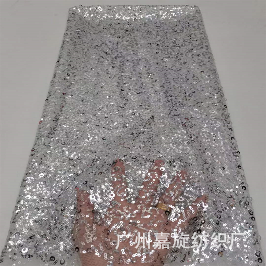 In stock supply Random piece embroidered lace fabric fashion children's clothing tutu dress wedding sequined embroidered cloth JX4033