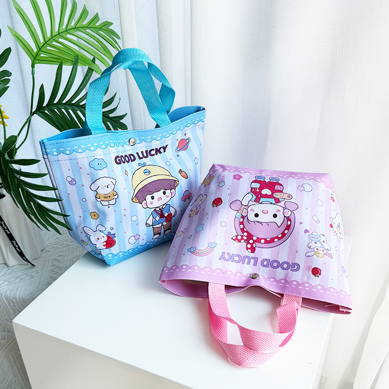 in stock Cartoon Canvas Bag Environmental Bag Portable Shopping Bag Canvas Bag Cloth Bag Children's Handbag Wholesale