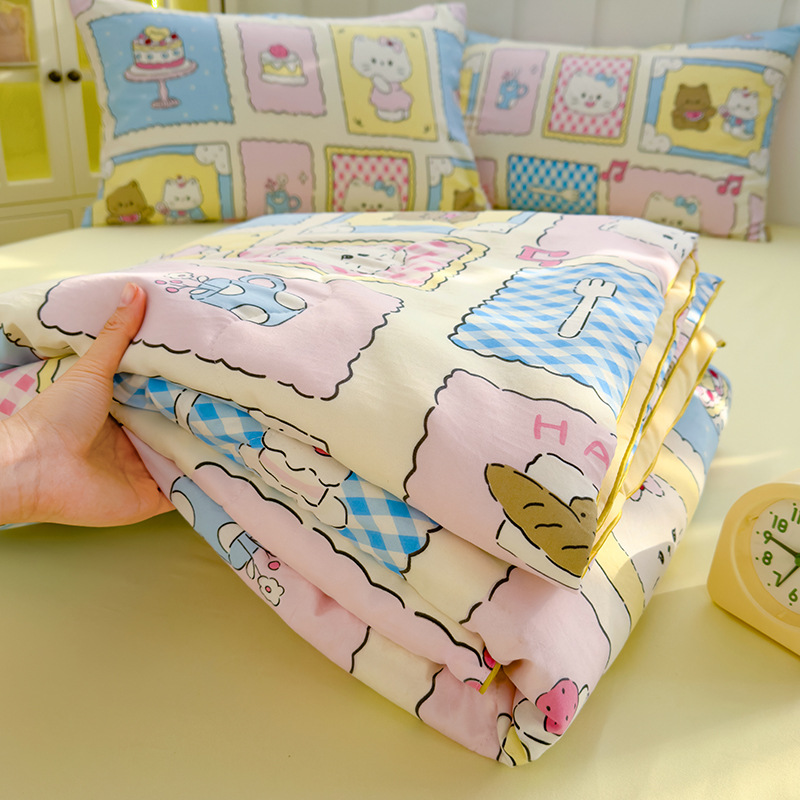 Picture of ClAss A WAshed Cotton Summer Cool Quilt ins Style Summer Soy Fiber Summer Quilt MAchine WAshAble Skin-friendly Air-conditioned Quilt WholesAle Group PurchAse