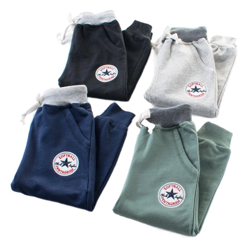 Fashionable Kidsren's Clothing Autum New Products 2024 Kidsren's Korean Style Sports Pants Summer Boys' Long Pants One Piece Consignment