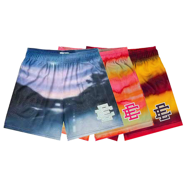 New EE casual shorts men's fitness muscle training running pants mesh sports European and American fashion brand manufacturers direct supply