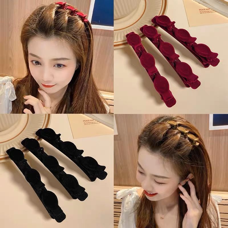 Picture of Flocking Hair Clip Women's Front Head Bangs Clip Side Clip Short Hair Transition Artifact Broken Hair Clip Duckbill Clip Headdress