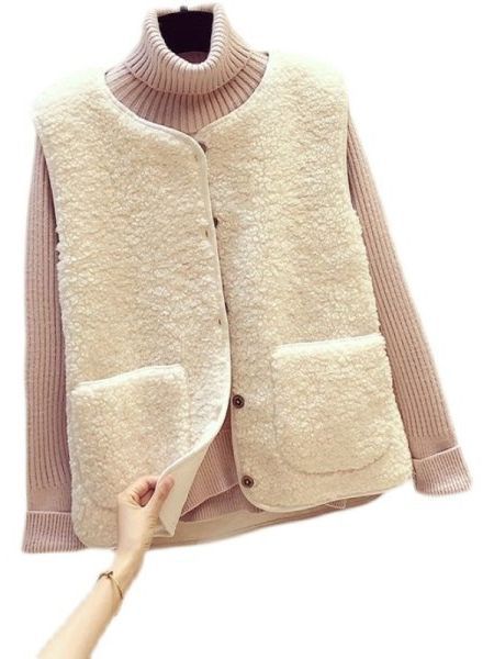 Picture of 2023 Winter New Style Gentle Vest Round Neck Single-Breasted Vest Jacket Slimming Look Cashmere Cardigan for Women