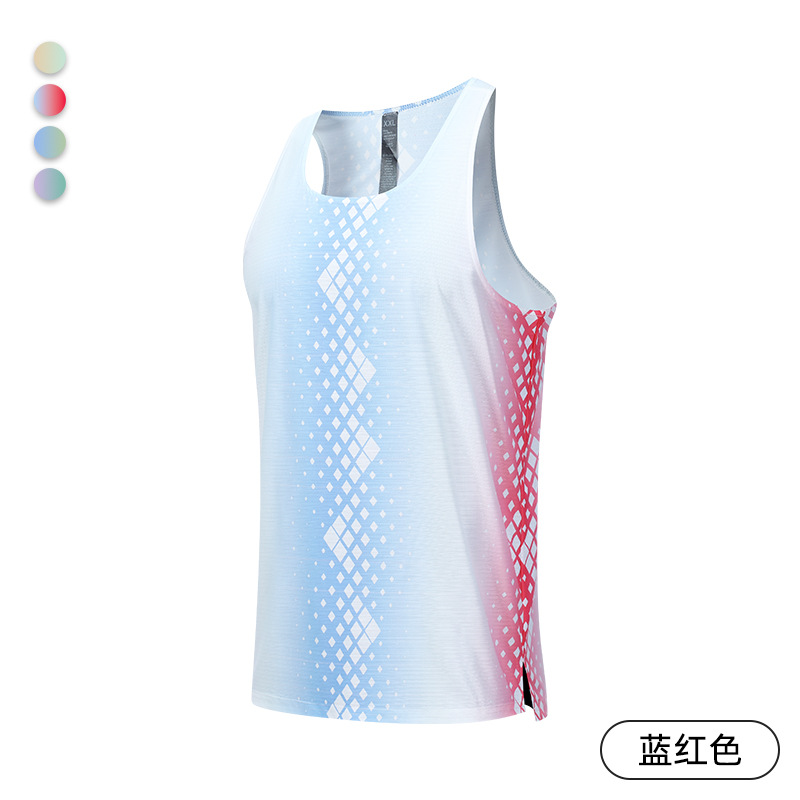 Picture of Summer New Men's Sleeveless Printed Fitness Running Vest Cross-Border Domestic Sales Breathable Lightweight Quick-Drying Sports Vest