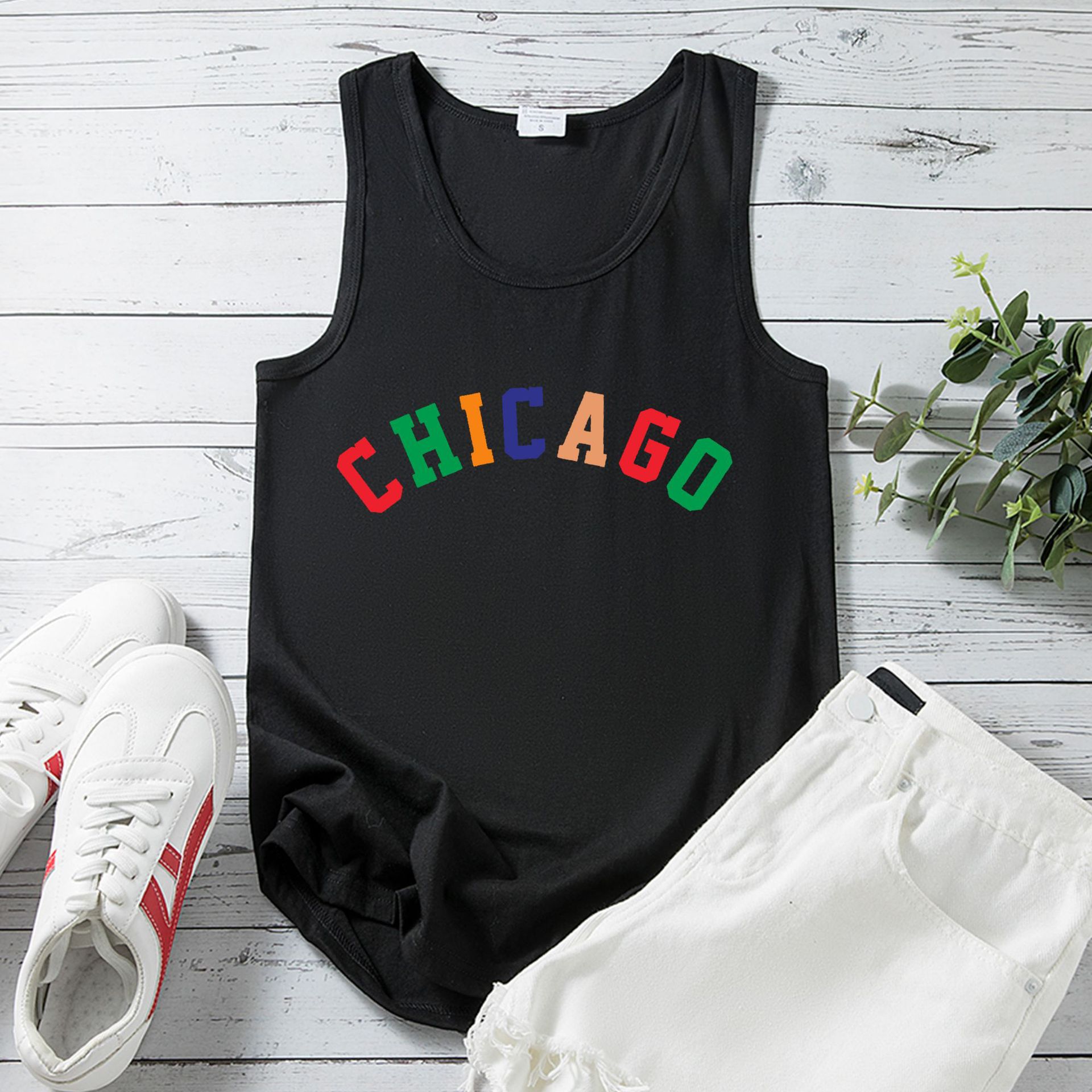 2022 spring AliExpress New Chicago letter printed vest women's summer loose vest