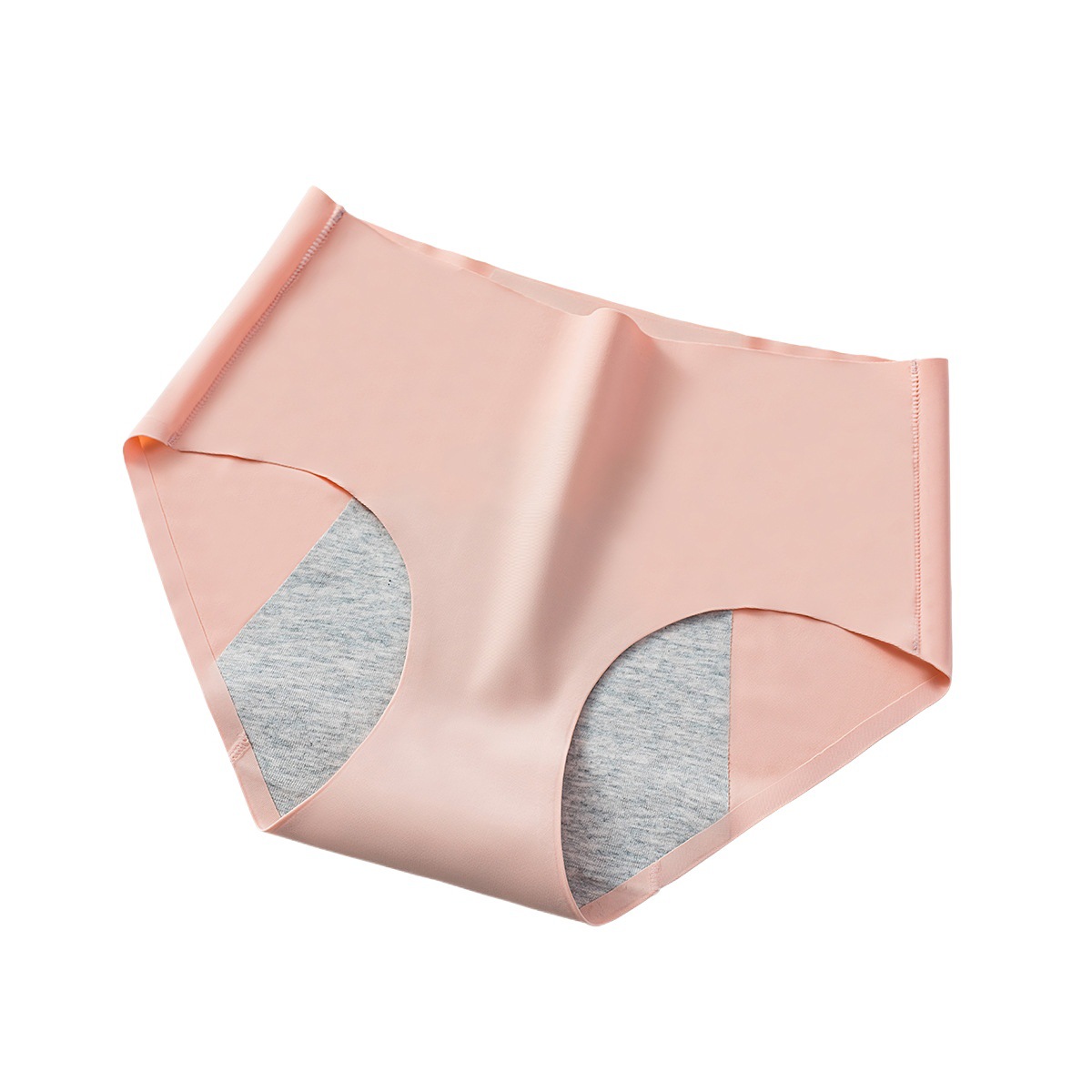 Solid Color Aunt Pants, Ice Silk Seamless Mid-Waist Menstrual Pants, Breathable, Quick-Drying, Leak-Proof Menstrual Period Underwear