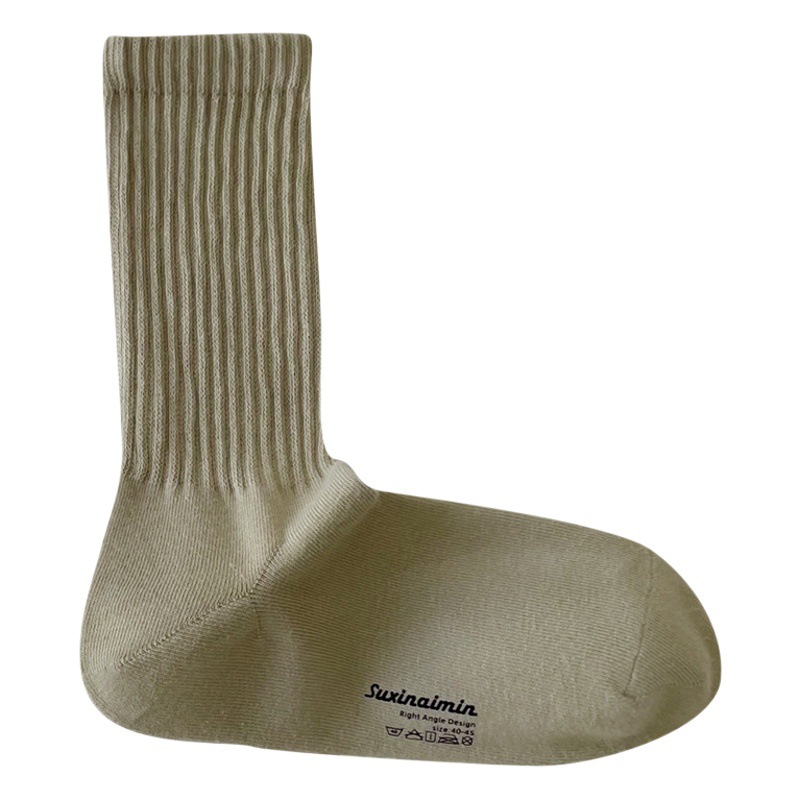 suxinaimin cotton socks men's sports deodorant autumn and winter tube socks breathable sweat-absorbent solid color right-angle socks men