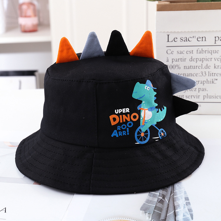 Picture of Ins Hat Children's Spring and Summer New Children's Cartoon Small Dinosaur Basin Hat Korean Baby Sunscreen Fisherman Hat