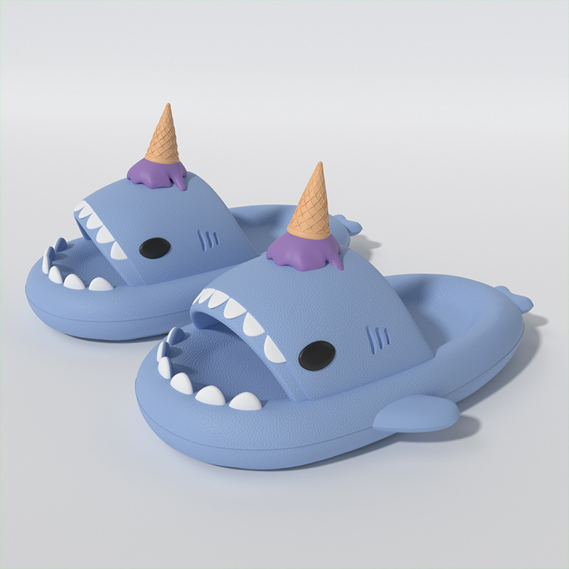 Picture of New Style Lantern Fish Shark Slippers Female Couple Indoor and Outdoor Thick Slippers Female Slip-on Feeling Soft Sole Home Sandals for Men