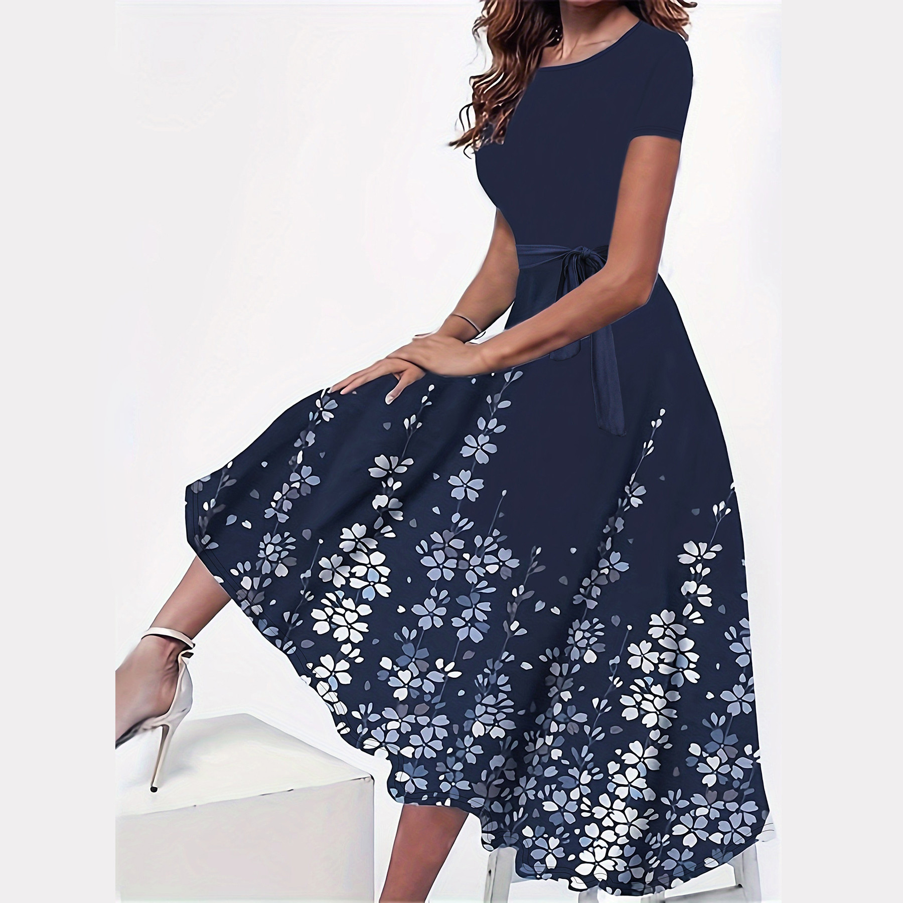 Cross-border Amazon Europe and America Summer Women's Temperament Elegant Style Leisure Trend plus size Elegant dress