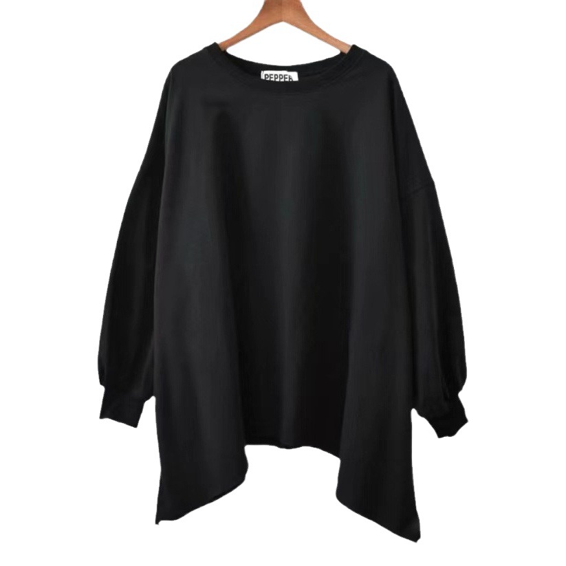 Dongdaemun new dopamine autumn plus size women's clothing loose casual slimming blouse irregular women's sweater