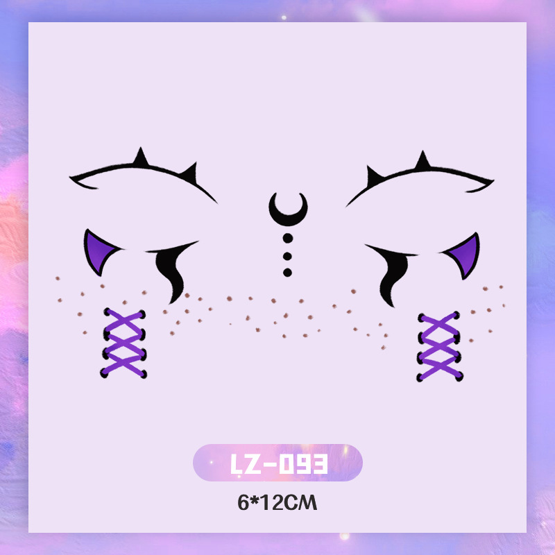 Picture of New Year's Day girl cute face makeup New year new year Creative face stickers love blush cute makeup stickers tattoo stickers