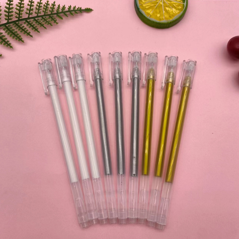 High-gloss gold and silver white painting pen DIY graffiti pen color Hook pen black card White line stroke paint pen