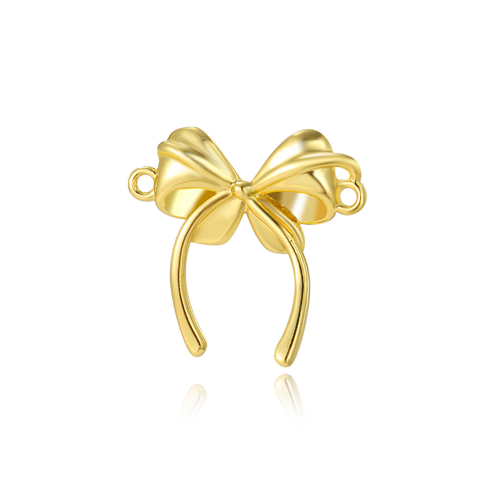 Picture of Cross-border Hot Fashion Zircon Bow Double Hole Connector Bracelet Necklace DIY Jewelry Handmade Accessories