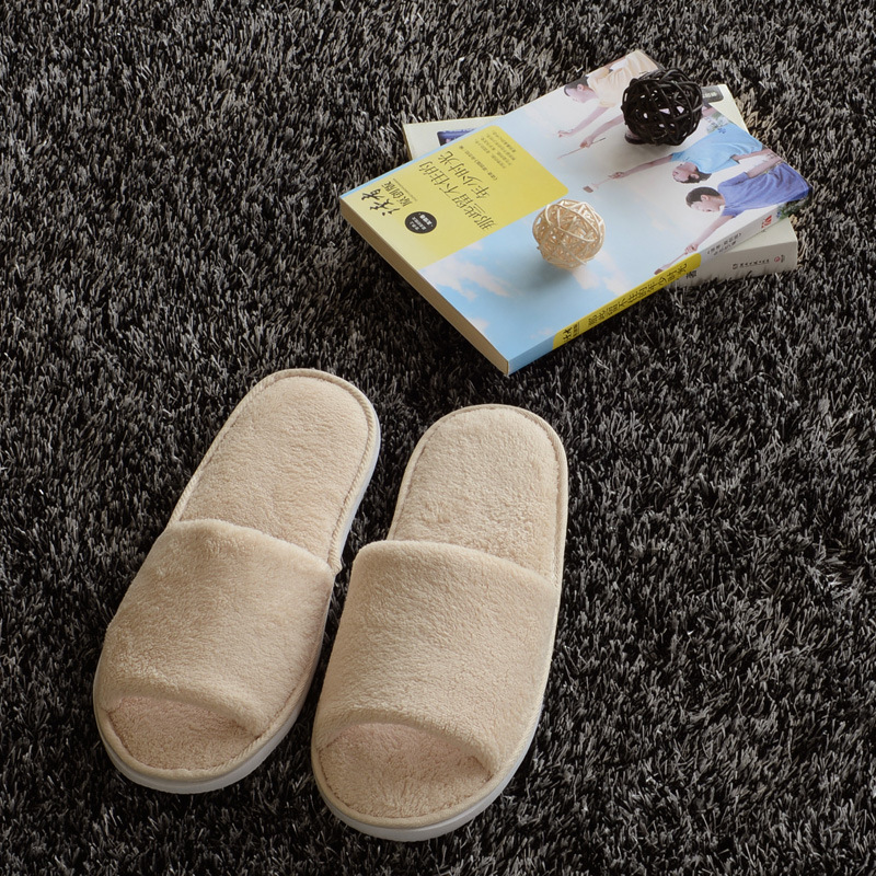 Picture of Hotel pure white coral velvet slippers thick bottom non-disposable home waiting slippers 009
