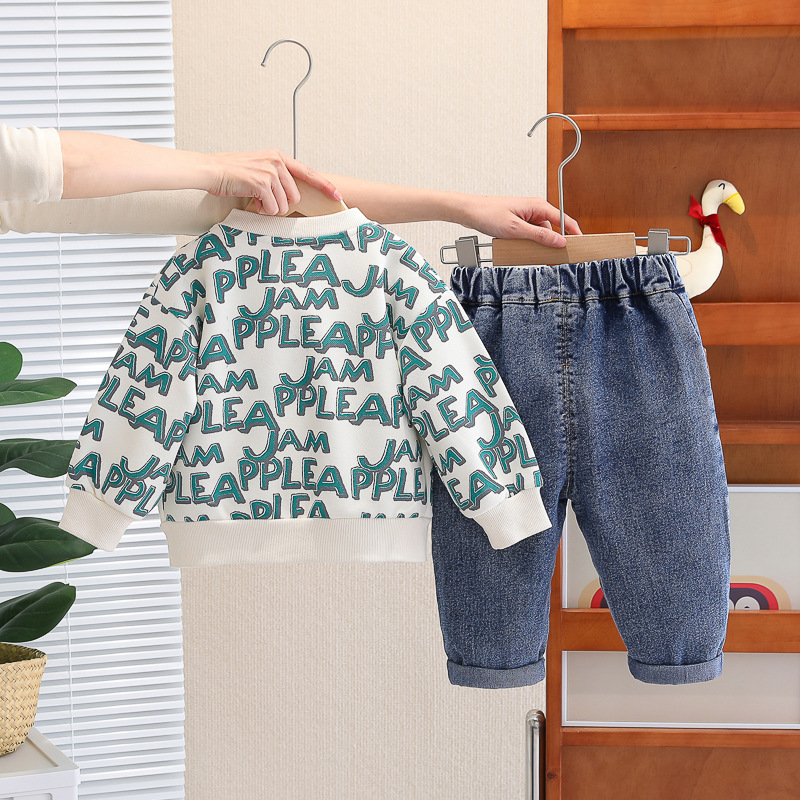 Picture of Boys' Autumn Outfit Set 2024 New Korean Style Casual Long-Sleeve Three-Piece Clothing Set Wholesale Trendy Style