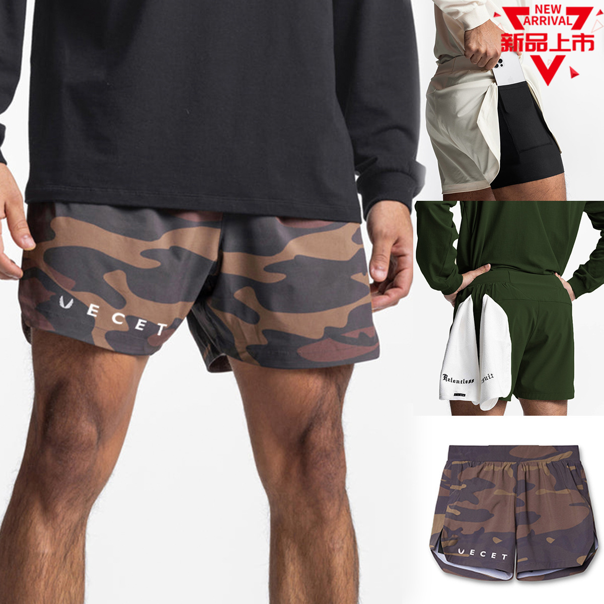 2022 Summer Fitness Sports Shorts Men's Stretch Iron Gym Bodybuilding Mesh Breathable Training Hot Pants