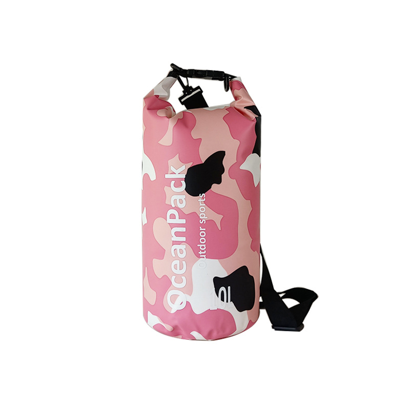 Picture of Cross-border children's swimming bag leisure camping waterproof bag drifting beach bag dry bag camouflage PVC waterproof bucket bag