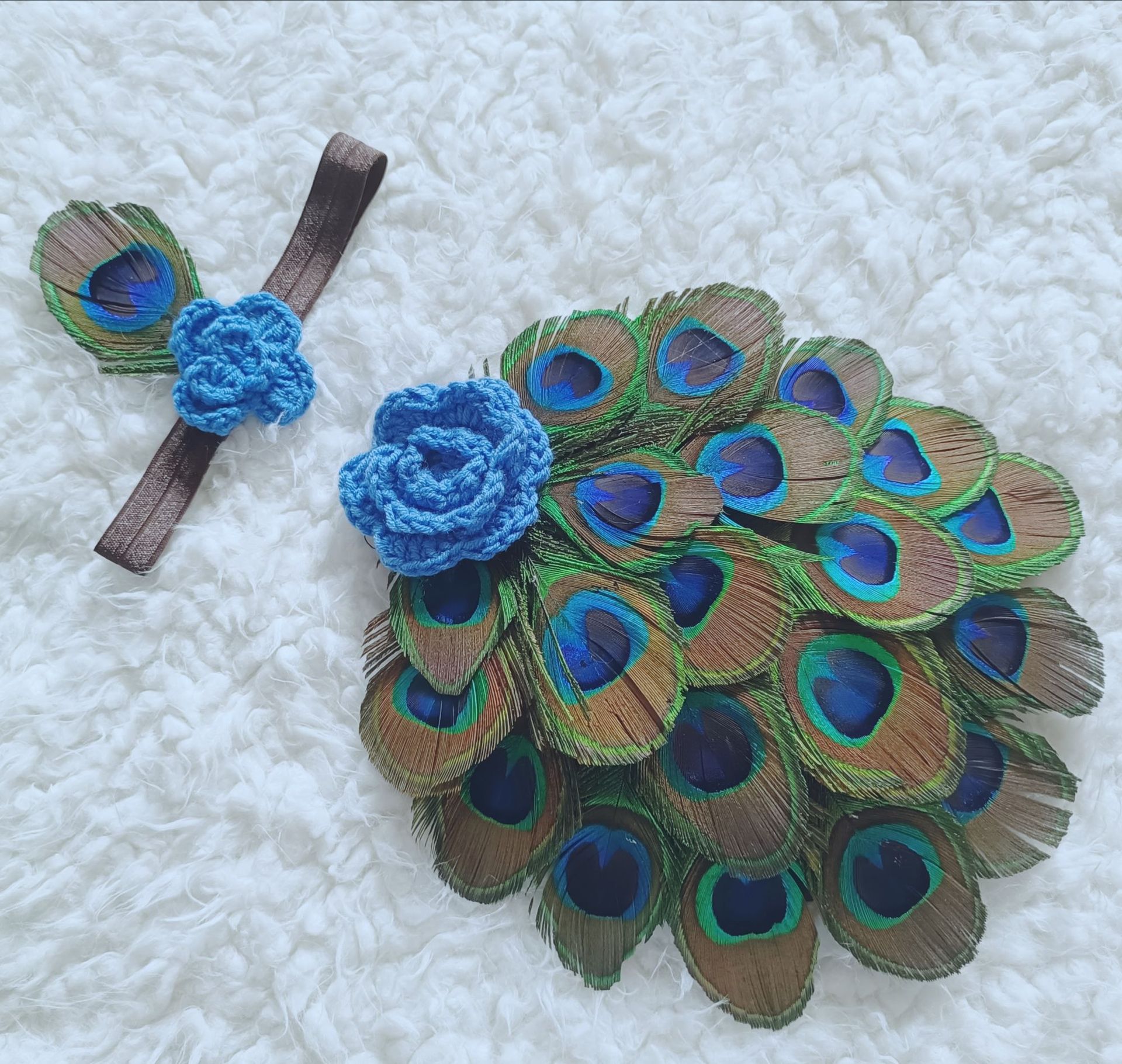 Picture of Children's Peacock Cloak Photography Costume Halloween Suit Newborn Baby Full Moon Animal Props Styling