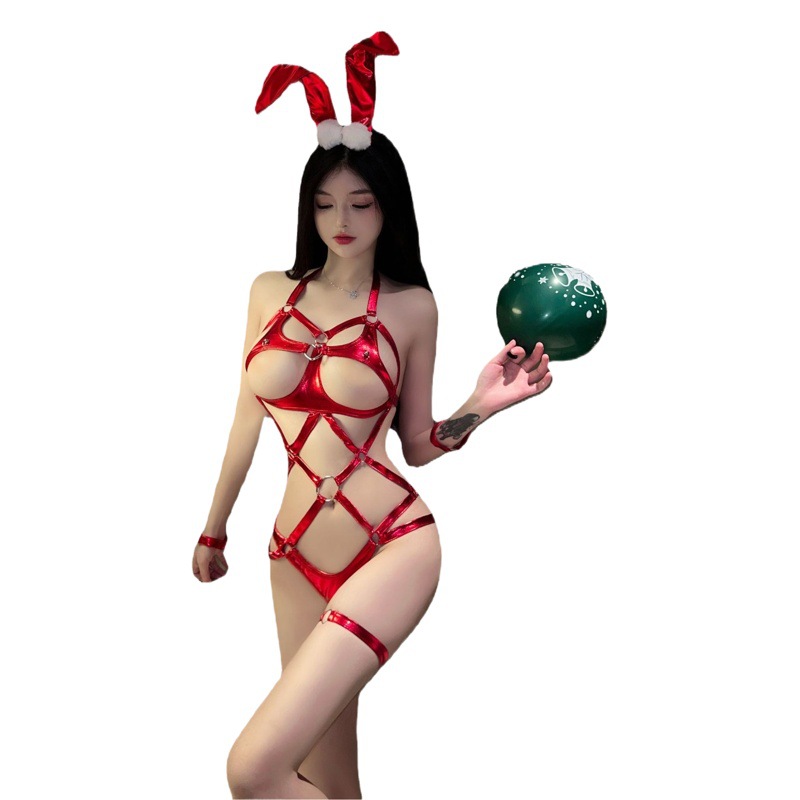 Airu sexy lingerie bunny tied open chest nightclub uniform temptation hot passion free off suit 5704