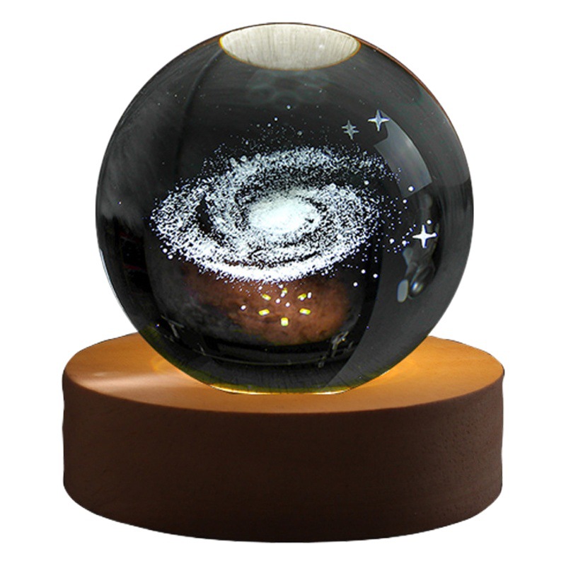 3d luminous galaxy Starry Sky Solar System carved crystal ball night light desktop decoration friends classmates birthday gift