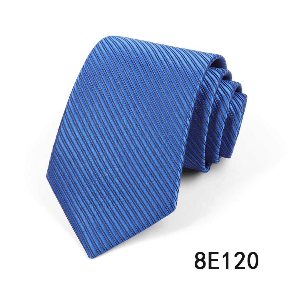 Picture of Men's Tie Business Casual Stripesd Tie 8cm Polyester Jacquard Embroider Print Tie Wholesale Formal Wear